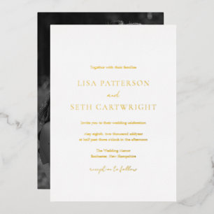 Invitation En Aluminium Mariage classique photo simple et élégant