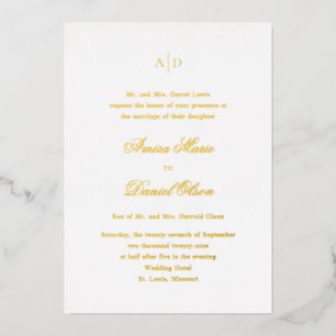 Invitation En Aluminium Mariage classique propre