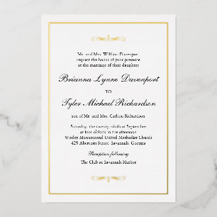 Invitation En Aluminium Mariage classique simple et élégant