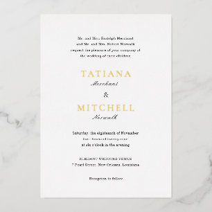 Invitation En Aluminium Mariage classique Tatiana élégant
