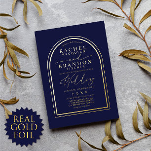 Invitation En Aluminium Mariage Contemporain Chic : Arche Élégante en Feui