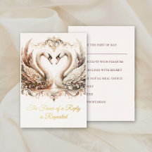 Mariage Cygne Antique Baroque Rose Poussiéreux Hér