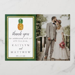 Invitation En Aluminium Mariage d'ananas tropical Merci photo Real