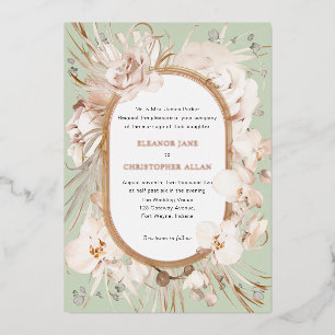 Invitation En Aluminium Mariage dans le jardin fleuri d'aquarelle neutre b