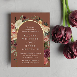 Invitation En Aluminium Mariage d'aquarelle de fleurs rustiques