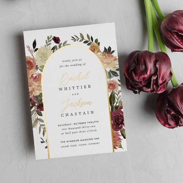 Invitation En Aluminium Mariage d'aquarelle de fleurs rustiques (Créateur téléchargé)