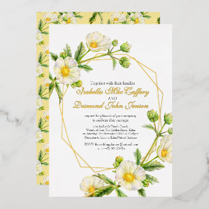 Invitation En Aluminium Mariage d'aquarelle rose de roche blanche