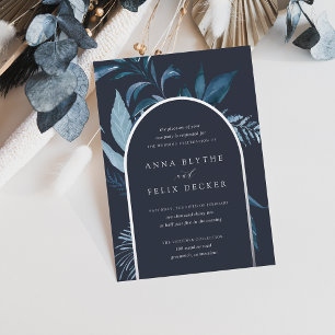 Invitation En Aluminium Mariage d'arc bleu d'hiver Azure