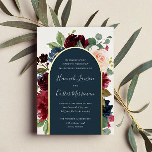 Invitation En Aluminium Mariage d'arche florale en fleurs radieuses