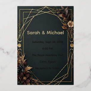 Invitation En Aluminium Mariage Dark Academia Boho