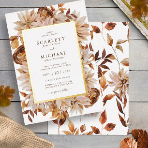 Invitation En Aluminium Mariage d'automne à l'aquarelle
