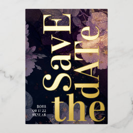 Invitation En Aluminium Mariage de automne violet Monogramme moderne