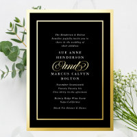 Mariage de cadres d'or Forme Blanc Noir Premium