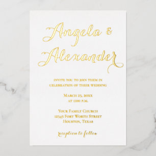 Invitation En Aluminium Mariage de calligraphie décorative moderne