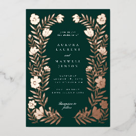 Invitation En Aluminium Mariage de charpente végétale folk