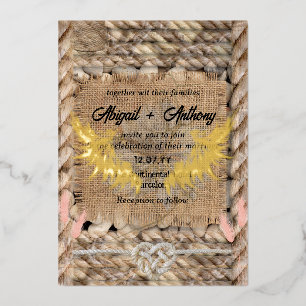 Invitation En Aluminium Mariage de corde brute classique