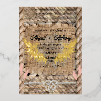 Invitation En Aluminium Mariage de corde brute classique