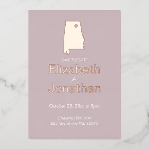 Invitation En Aluminium Mariage de destination en Alabama  Enregistrer la 