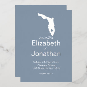 Invitation En Aluminium Mariage de destination silhouette de Floride