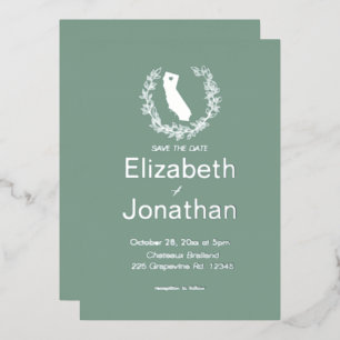 Invitation En Aluminium Mariage de Destination Simple Silhouette Californi