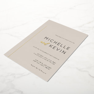 Invitation En Aluminium Mariage de détails Gold Neutrals