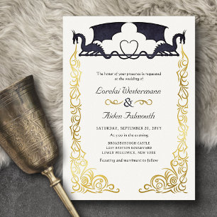 Invitation En Aluminium Mariage de dragon fantastique