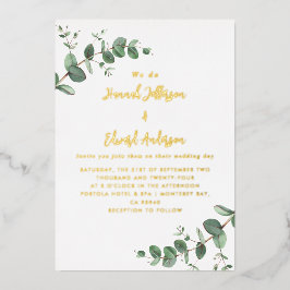 Invitation En Aluminium mariage de feuille vert Eucalyptus botanique Invit