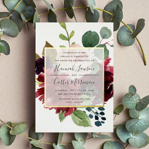 Invitation En Aluminium Mariage de fleurs radieuses