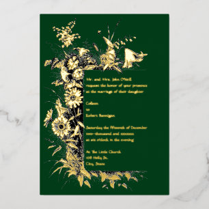 Invitation En Aluminium Mariage de frontière fleur sauvage Frame
