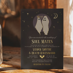 Invitation En Aluminium Mariage de l'Halloween des âmes sœurs fantômes