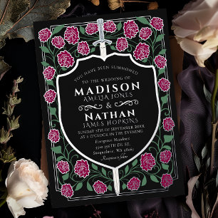 Invitation En Aluminium Mariage de l'Imaginaire Monogram Sword de Bourgogn