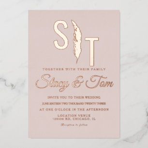 Invitation En Aluminium Mariage de logo Pampas Pressé