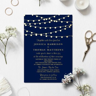Invitation En Aluminium Mariage de lumière à chaîne moderne Real