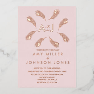 Invitation En Aluminium Mariage de sangle de la feuille tropicale Pressé I