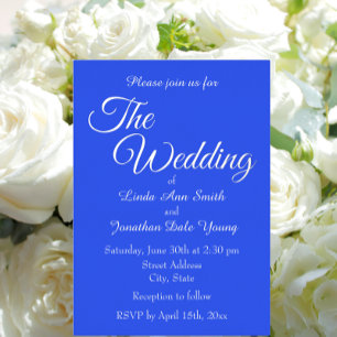 Invitation En Aluminium Mariage de style simple bleu royal