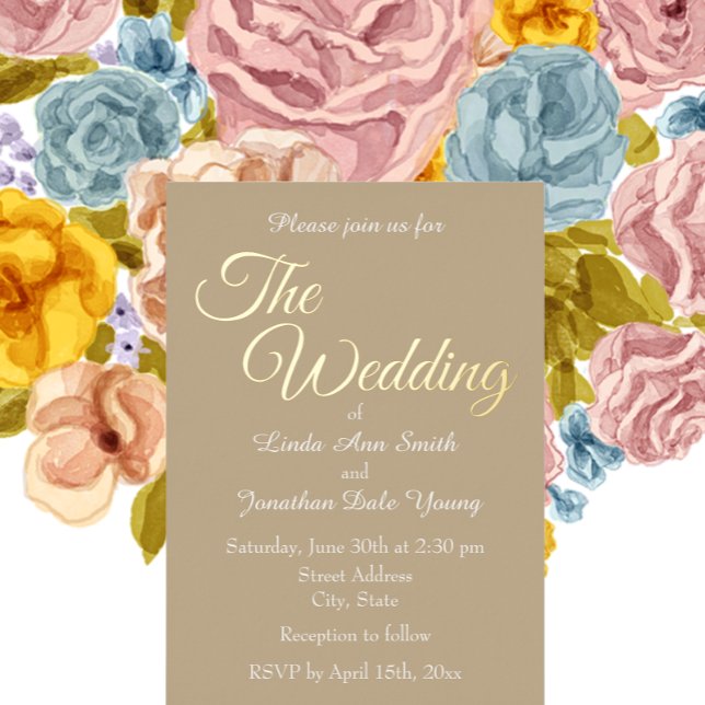 Invitation En Aluminium Mariage de style simple kaki (In Situ Wedding)