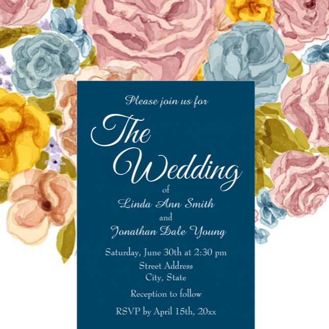 Invitation En Aluminium Mariage de style turquoise bleu simple (In Situ Wedding)