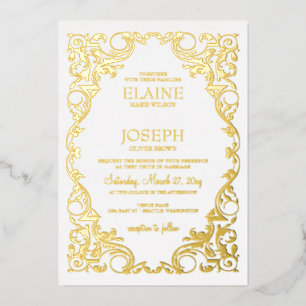 Invitation En Aluminium Mariage de trame orné rustique 