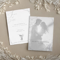 Mariage des colibris Sauvez la date Noir et Blanc