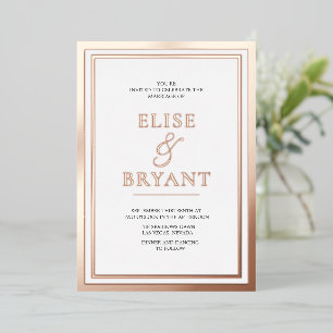Invitation En Aluminium Mariage d'huile brillante Rose ultra moderne