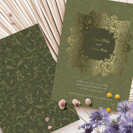 Invitation En Aluminium Mariage d'or ornemental baroque