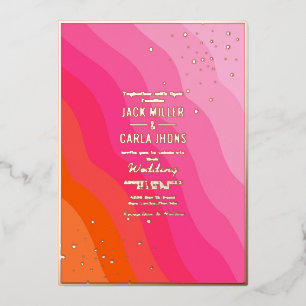 Invitation En Aluminium Mariage d'or rose et orange moderne Foil I