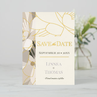 Invitation En Aluminium Mariage éditorial moderne abstrait beige neutre