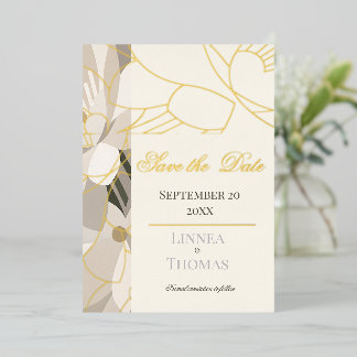 Invitation En Aluminium Mariage éditorial moderne abstrait beige neutre