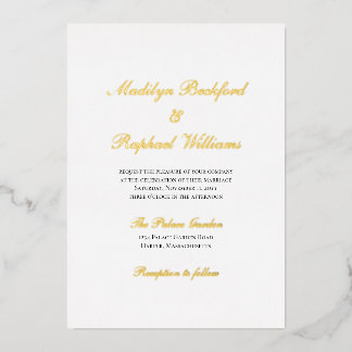 Invitation En Aluminium Mariage Élégance Formel Moderne