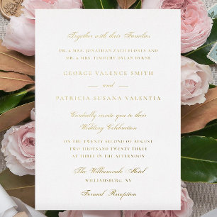 Invitation En Aluminium Mariage élégant à la calligraphie à l'huile formel