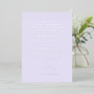 Invitation En Aluminium Mariage Élégant au Lilas Moderne