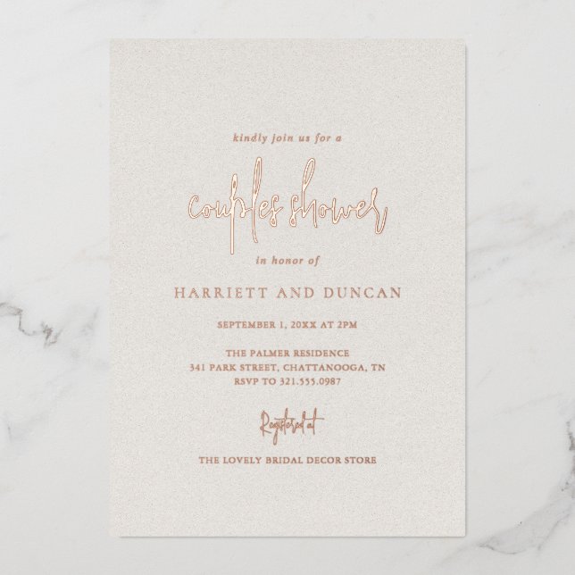Invitation En Aluminium Mariage élégant Beige Beige neutre intemporel (Recto)