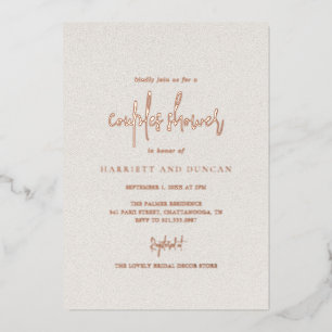 Invitation En Aluminium Mariage Élégant Beige Intemporel