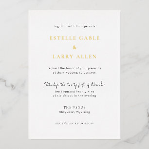 Invitation En Aluminium Mariage Élégant Classique
